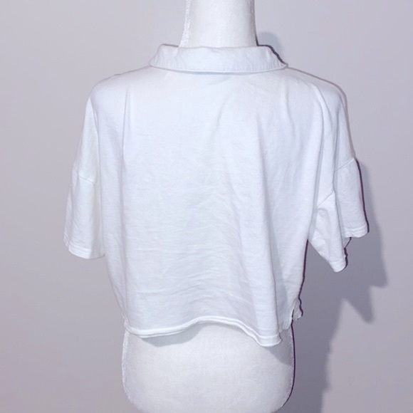 V ery J! White boxy oversized crop polo T-shirt - Picture 4 of 8